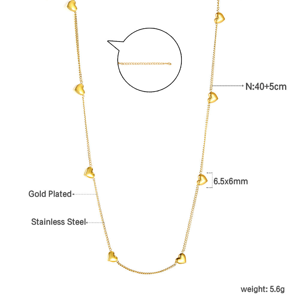 Peach Heart Pendant Necklace