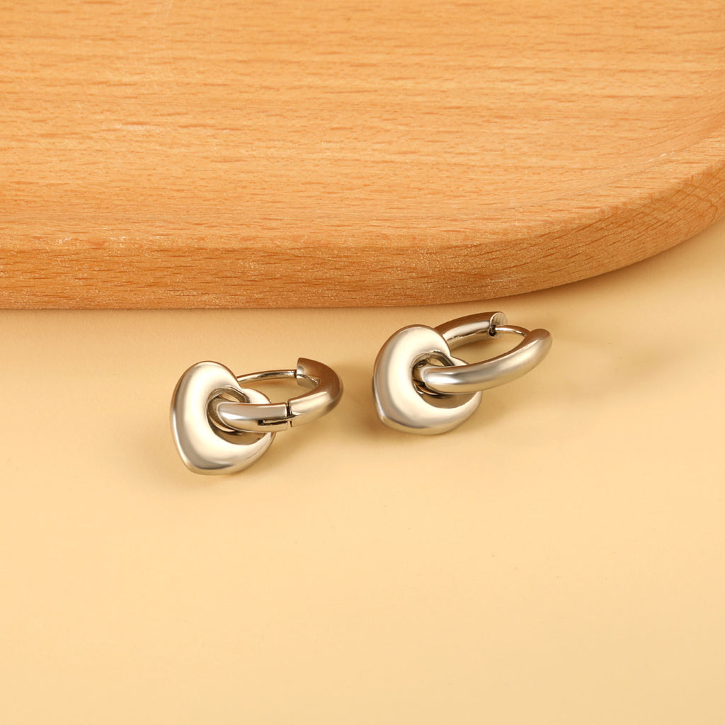 Locked Heart Stud Earrings