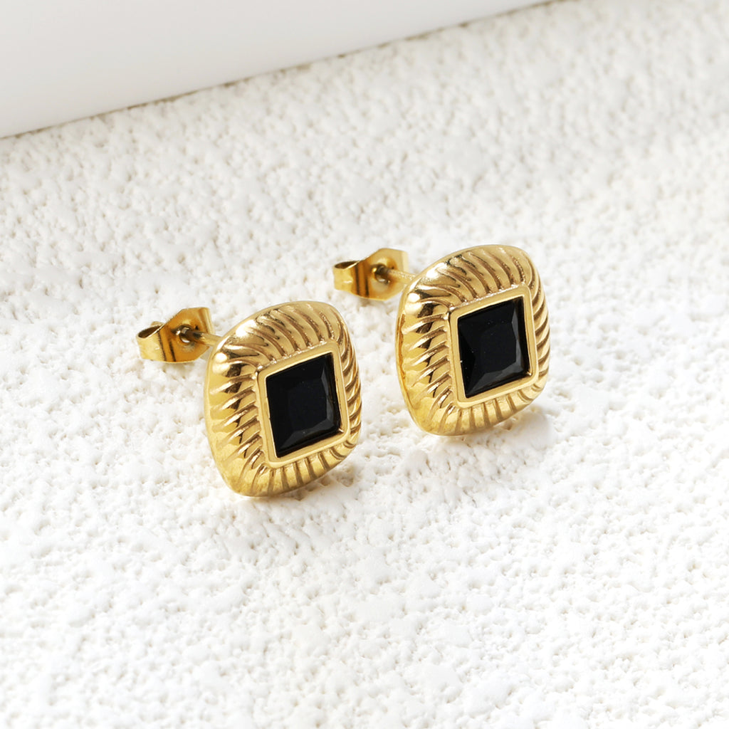 Zirconia Square Studs