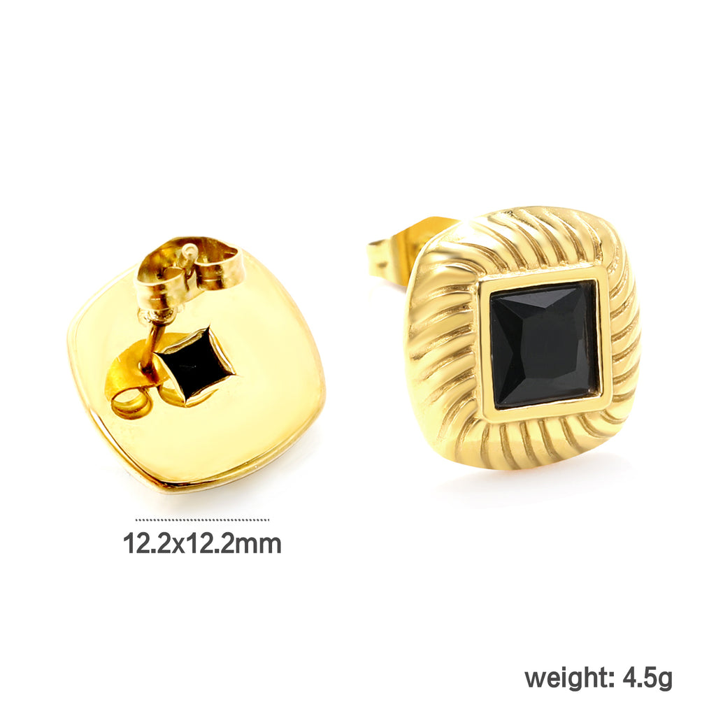 Zirconia Square Studs
