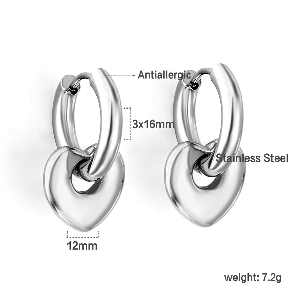 Locked Heart Stud Earrings