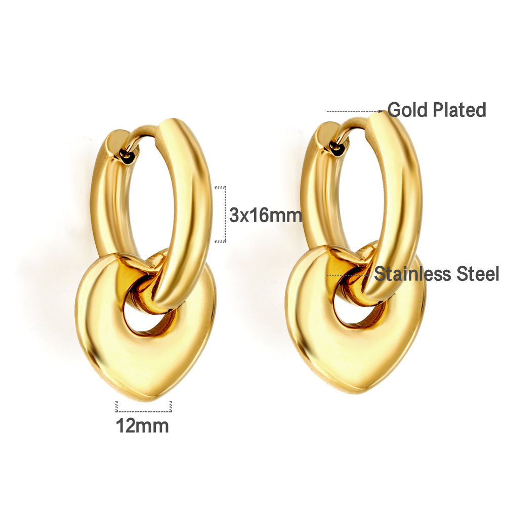 Locked Heart Stud Earrings