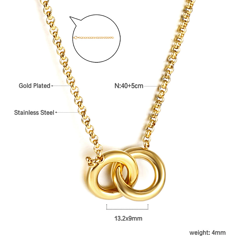 Double Circle Pendant Necklace