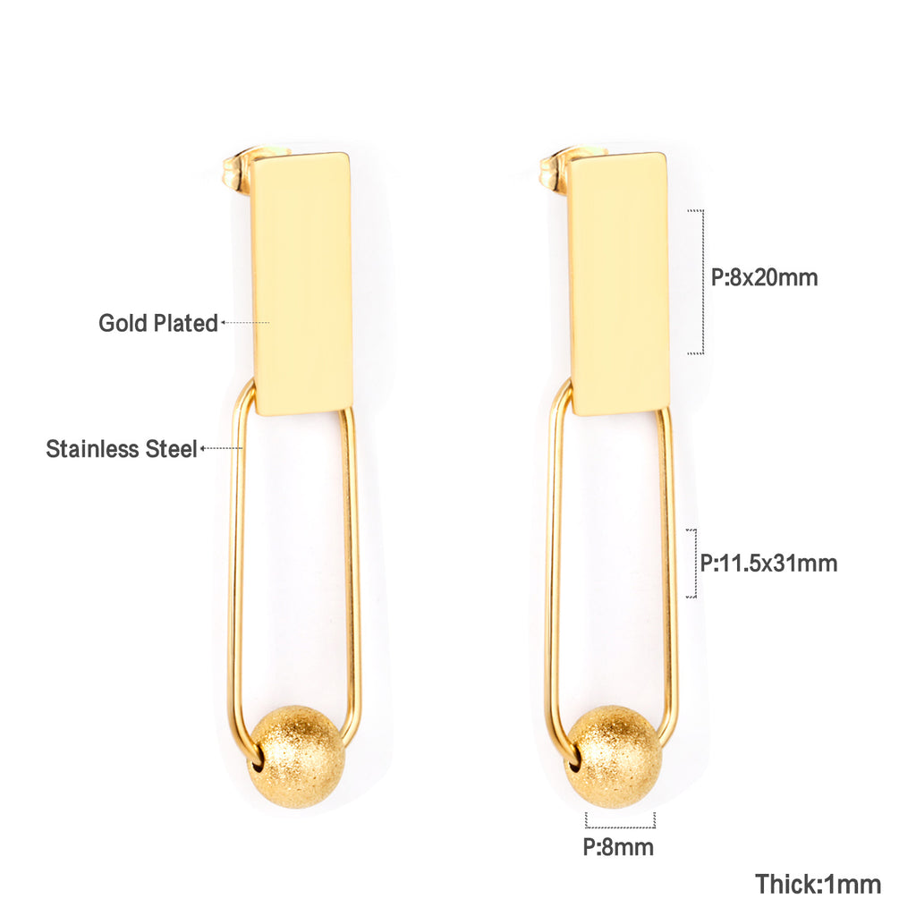 Rectangle Bead Drop Earrings