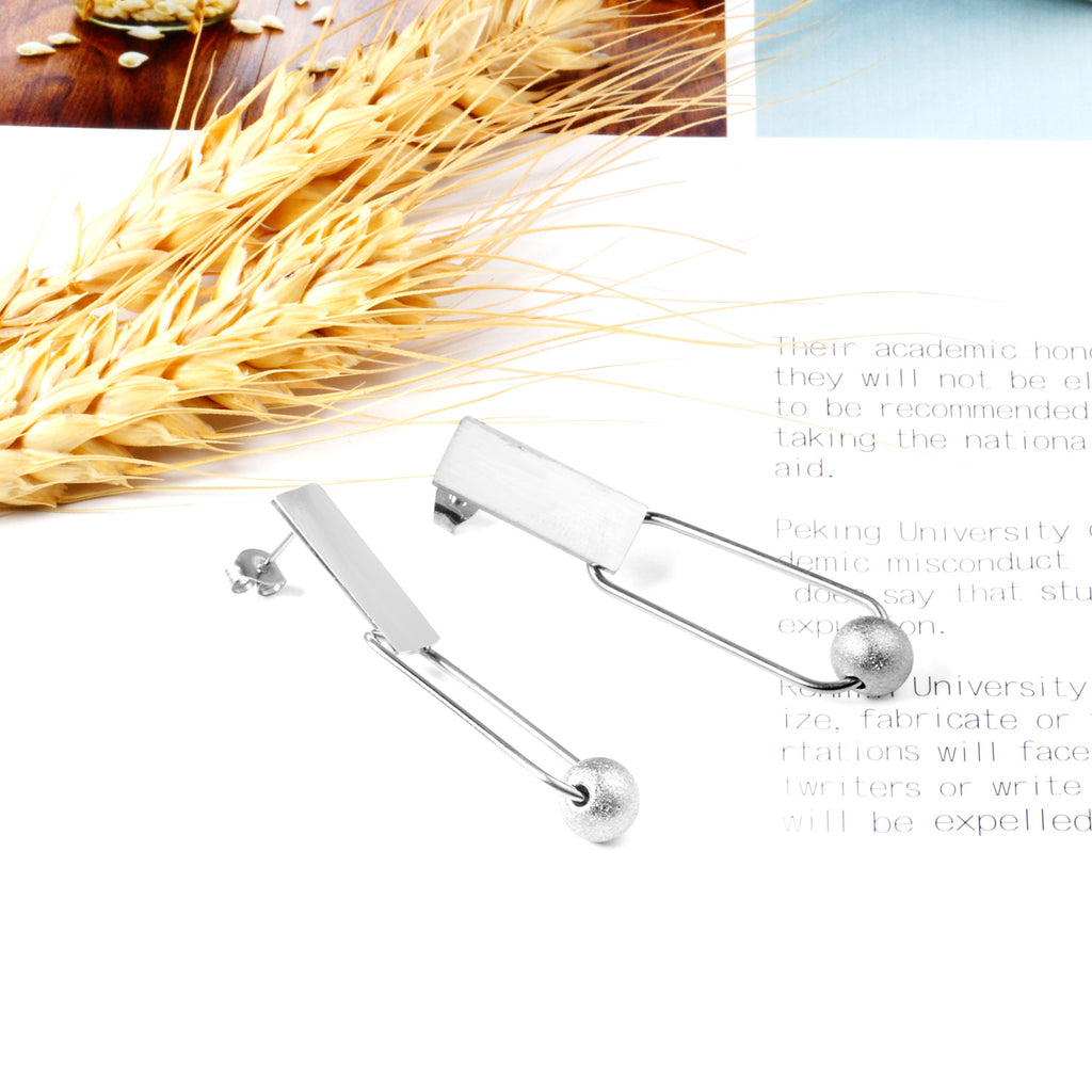 Rectangle Bead Drop Earrings