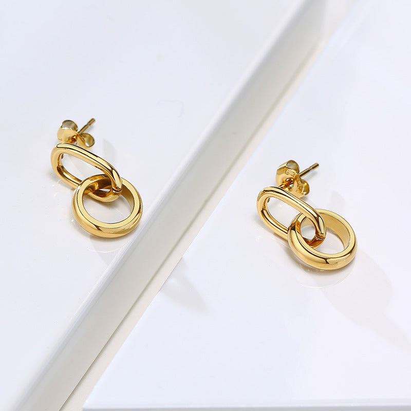 Geometric Linked Drop Earrings