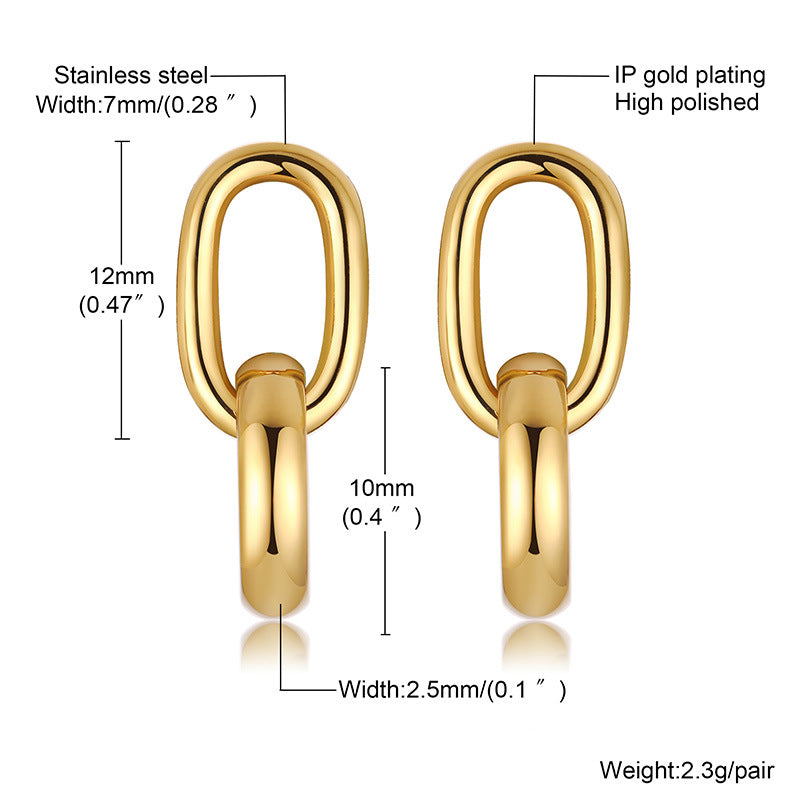 Geometric Linked Drop Earrings