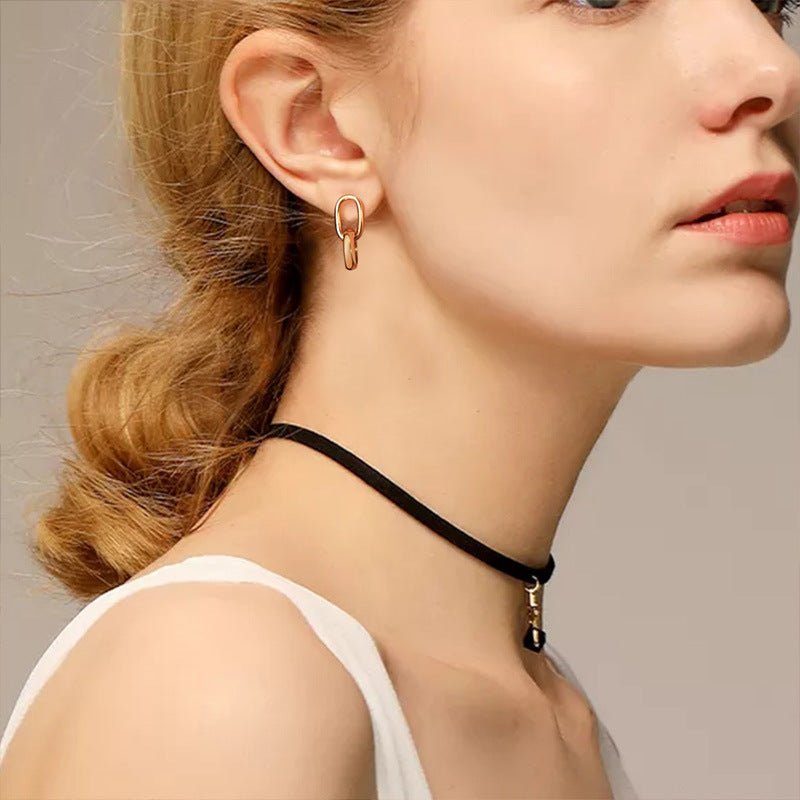 Geometric Linked Drop Earrings