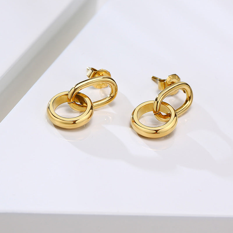 Geometric Linked Drop Earrings