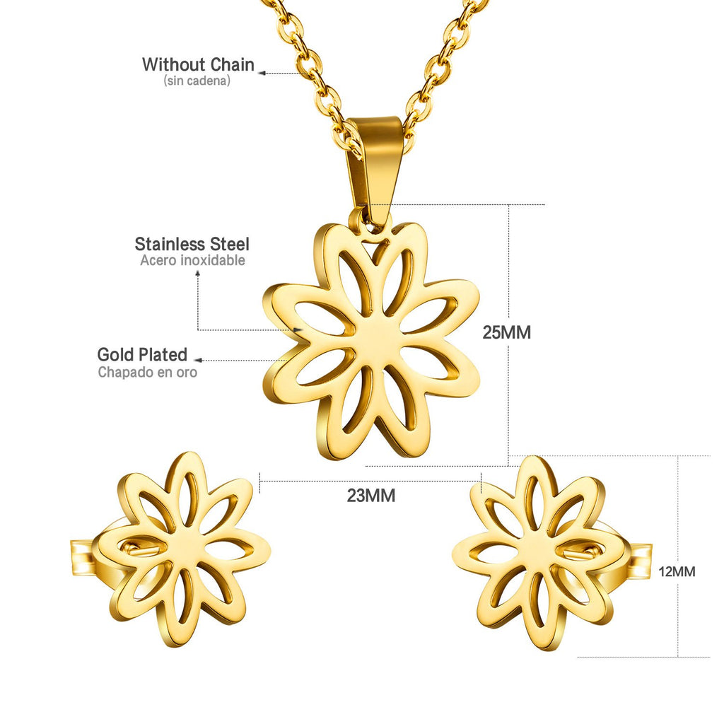 Golden Floral Jewelry Set
