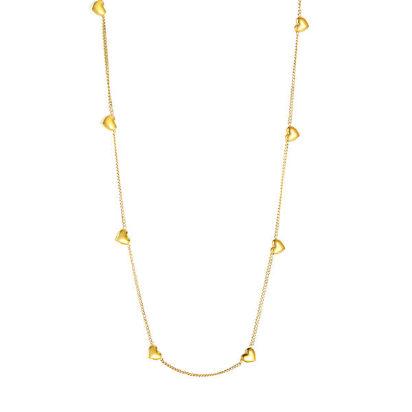 Peach Heart Pendant Necklace by APHANA, gold or rose-gold tones, necklace, stainless steel, product image 1