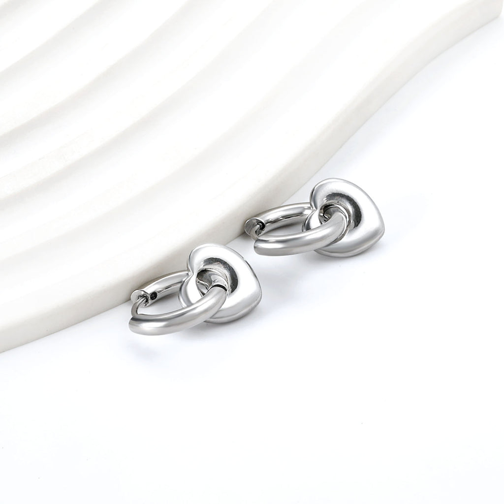 Locked Heart Stud Earrings