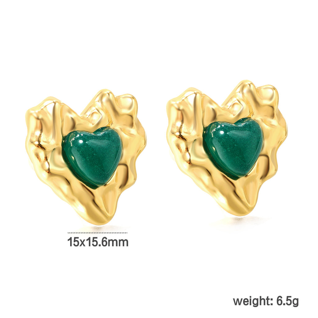 Bumpy Heart Stud Earrings