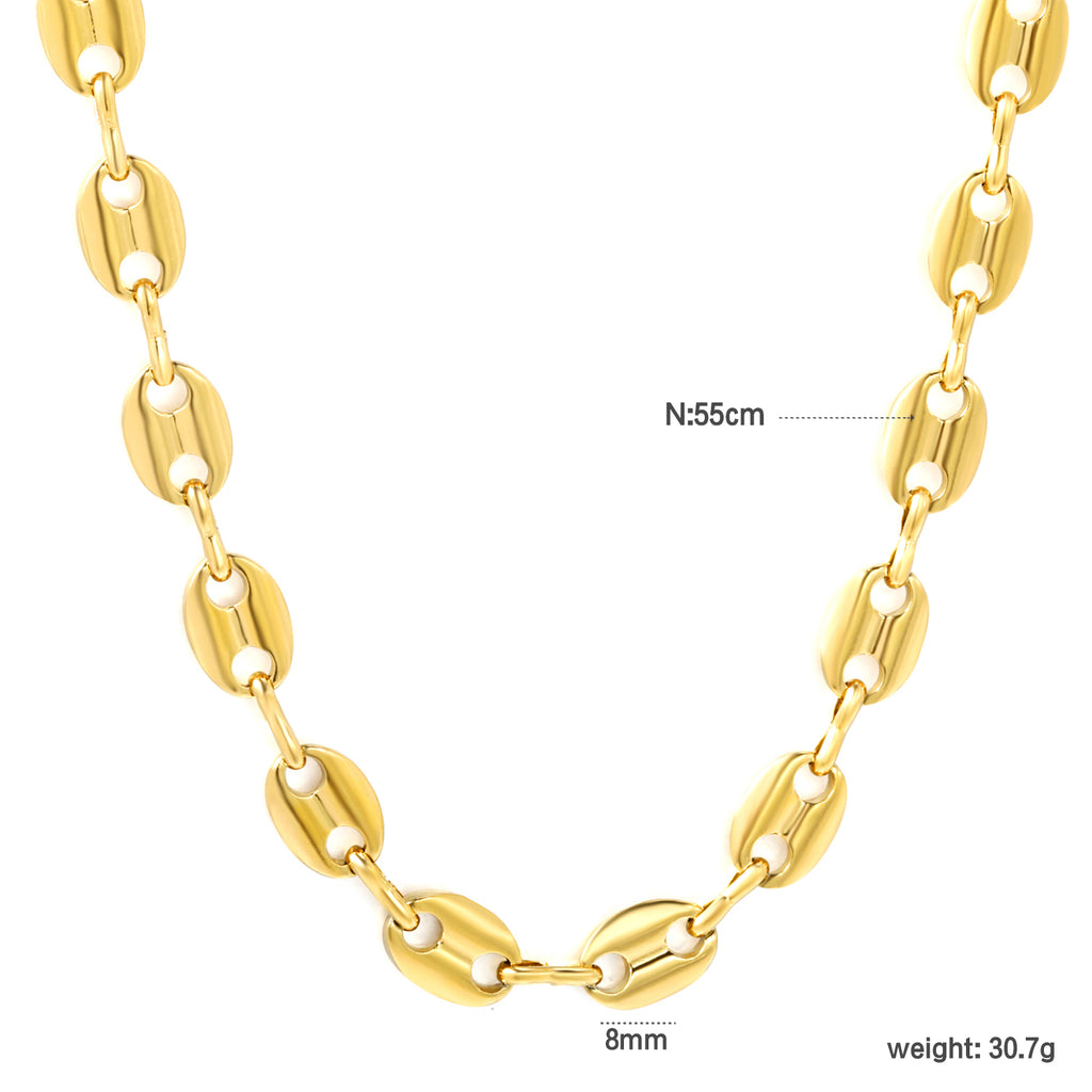Coffee Bean Chain Necklace