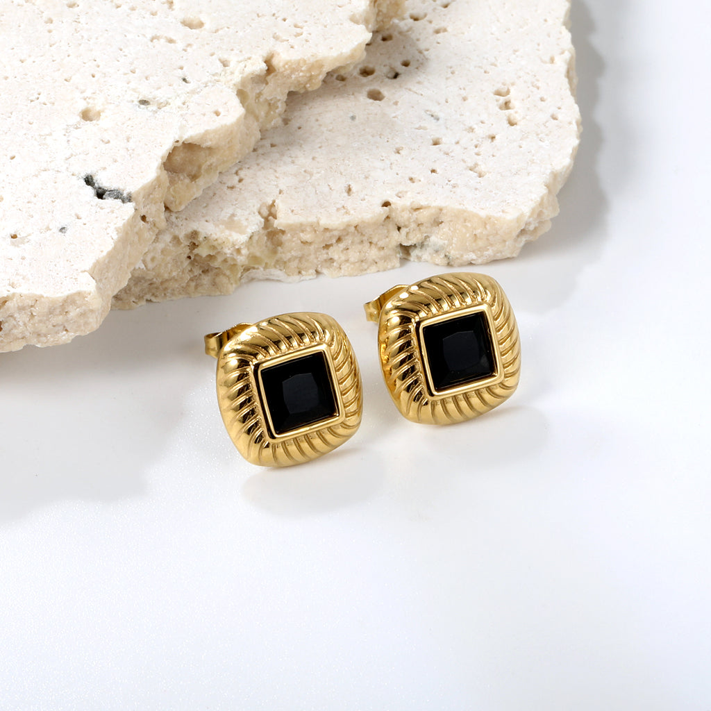 Zirconia Square Studs