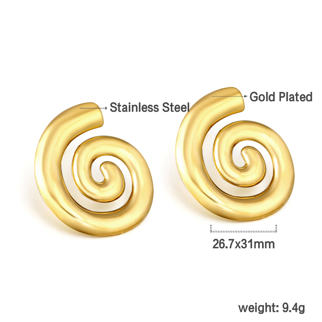 Elegant Spiral Drop Earrings
