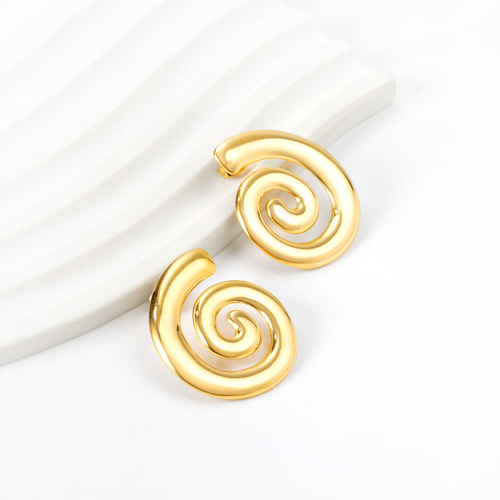 Elegant Spiral Drop Earrings