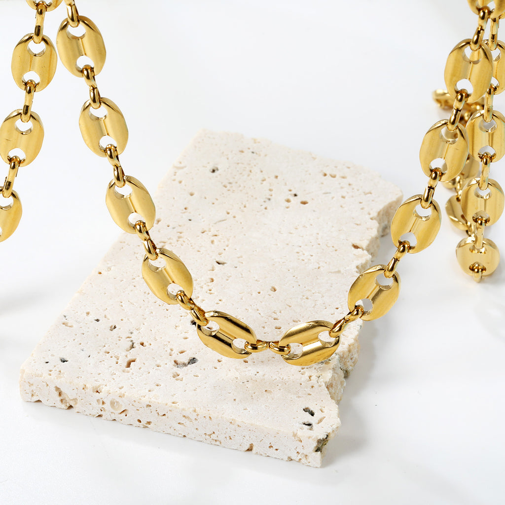 Coffee Bean Chain Necklace