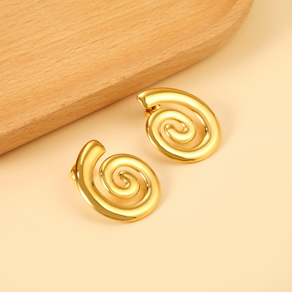 Elegant Spiral Drop Earrings