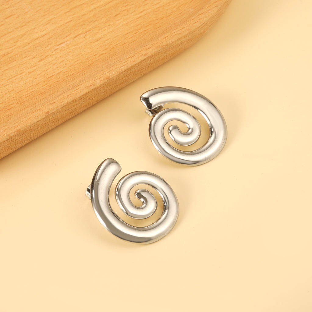 Elegant Spiral Drop Earrings
