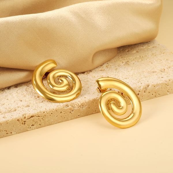 Elegant Spiral Drop Earrings