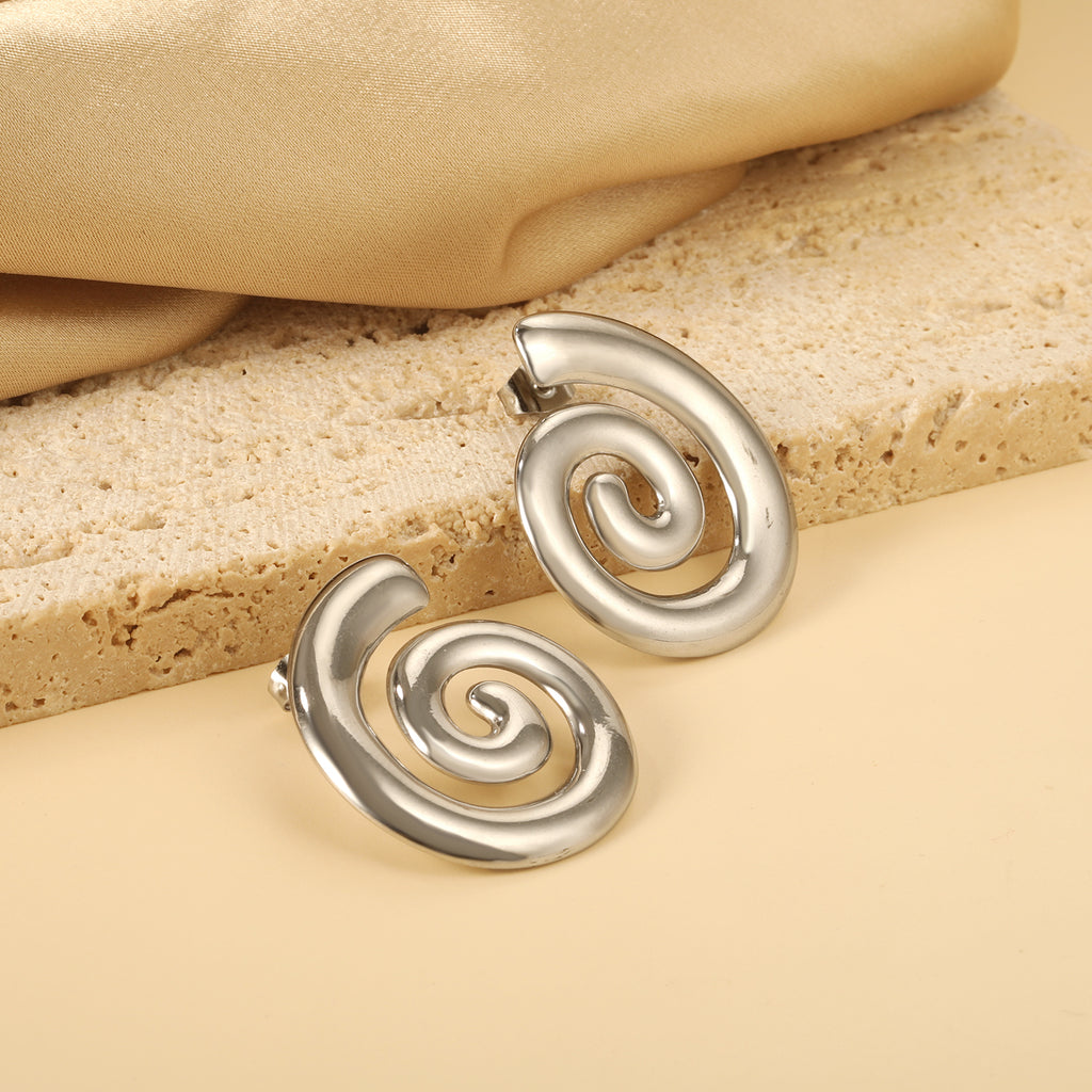 Elegant Spiral Drop Earrings