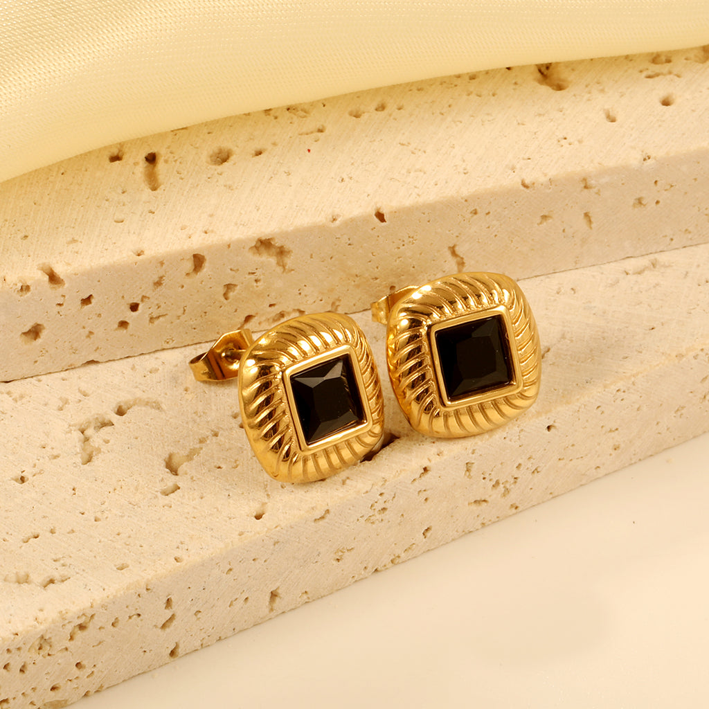 Zirconia Square Studs