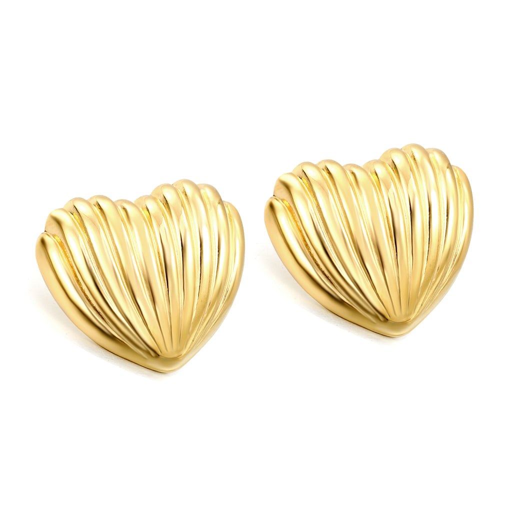 Striped Heart Stud Earrings