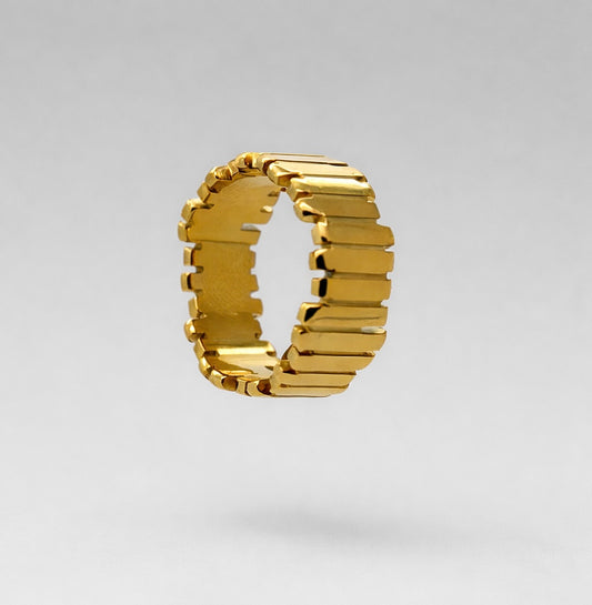 Linea Ring by APHANA, gold or rose-gold tones, ring, stainless steel, product image 1