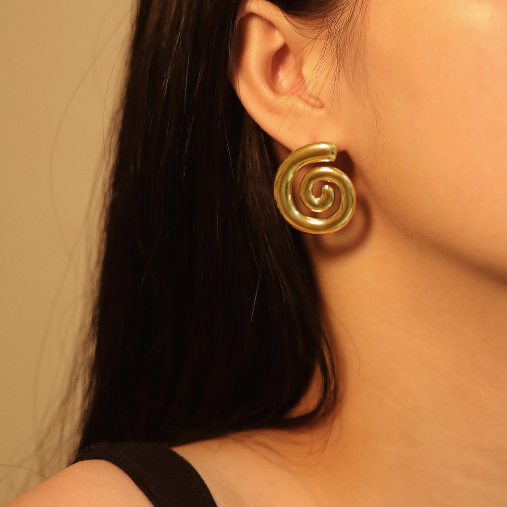 Elegant Spiral Drop Earrings