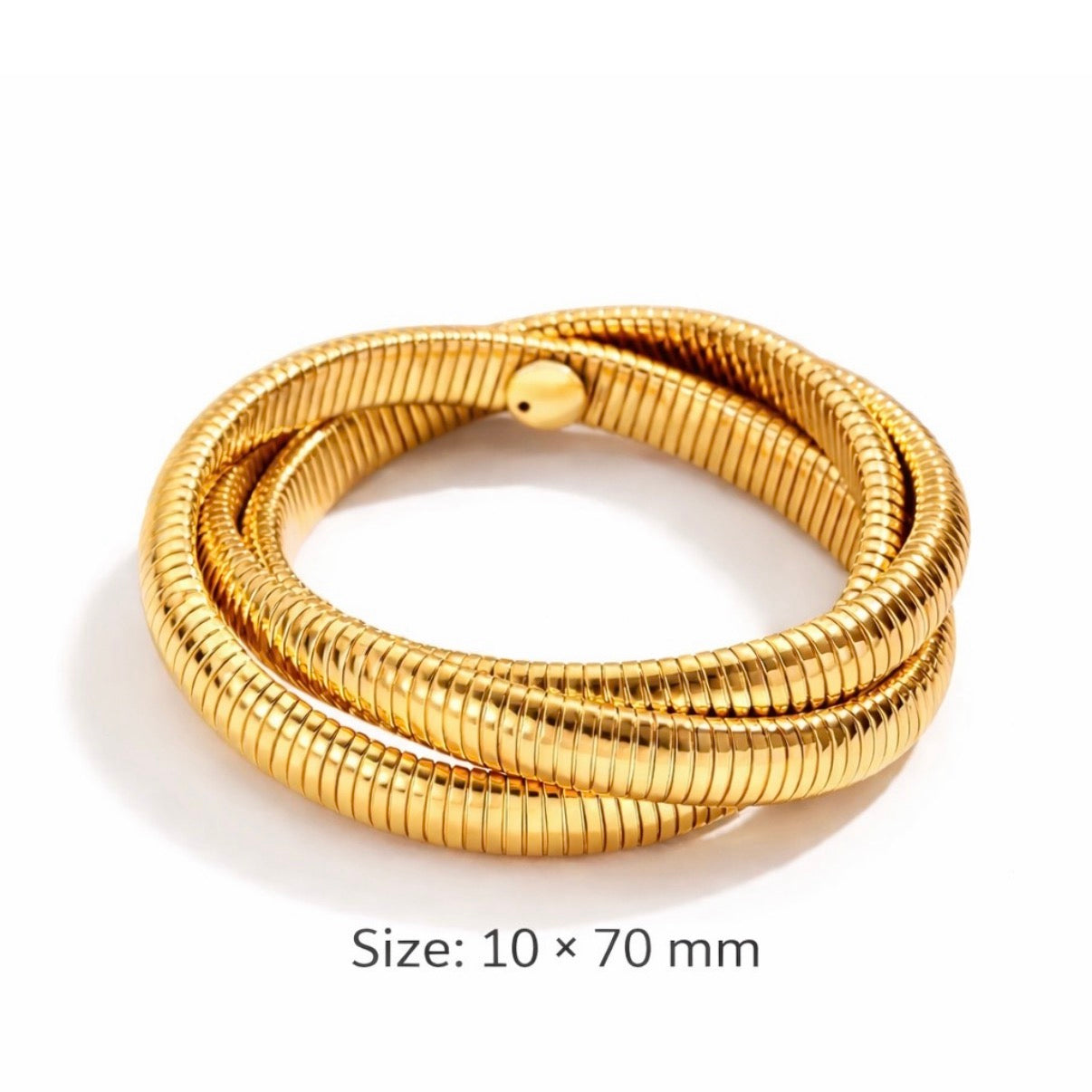 Orielle Coil Bracelet by APHANA, gold tone, bracelet, product image 2
