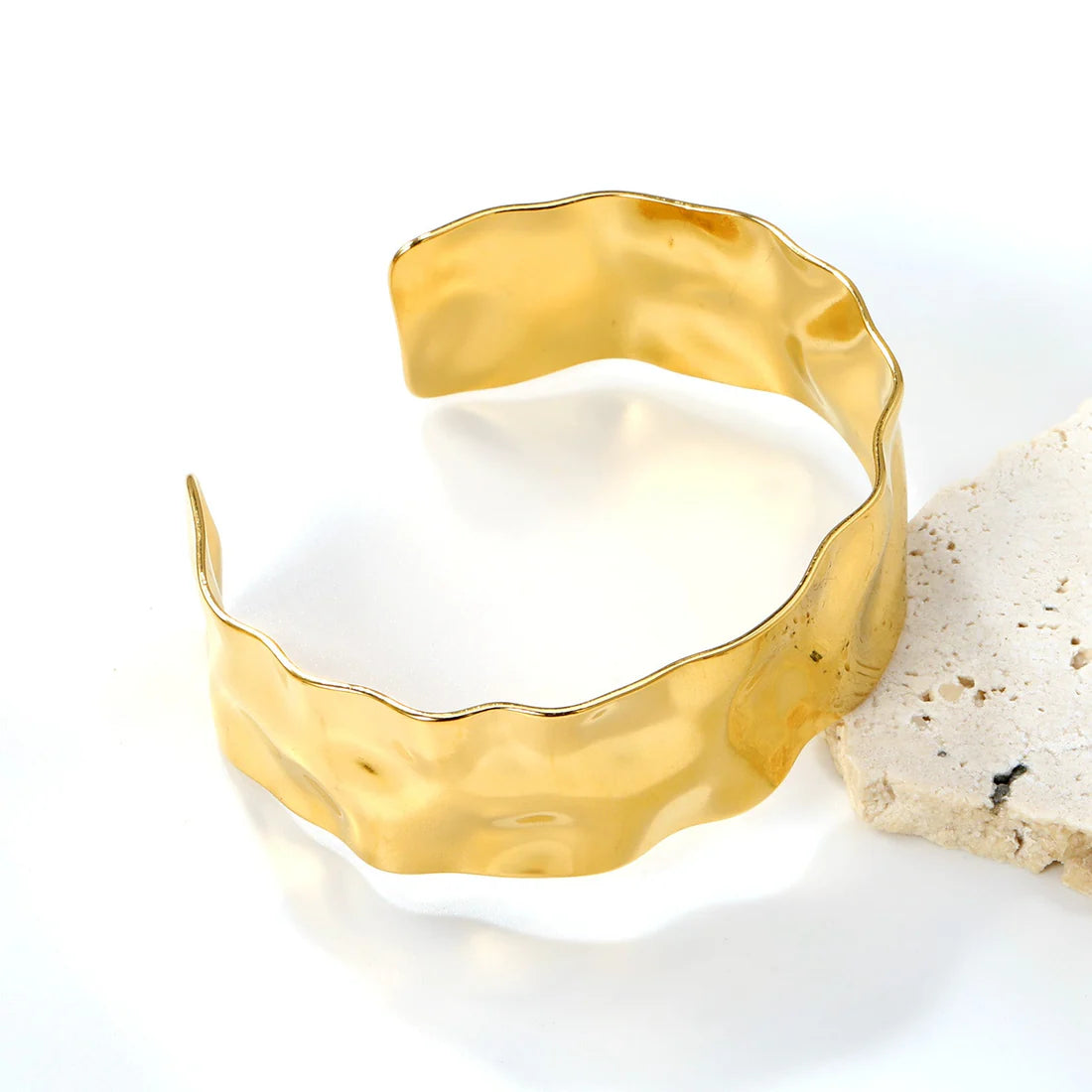 Aurelia Cuff by APHANA, gold tone, bracelet, stainless steel, product image 1