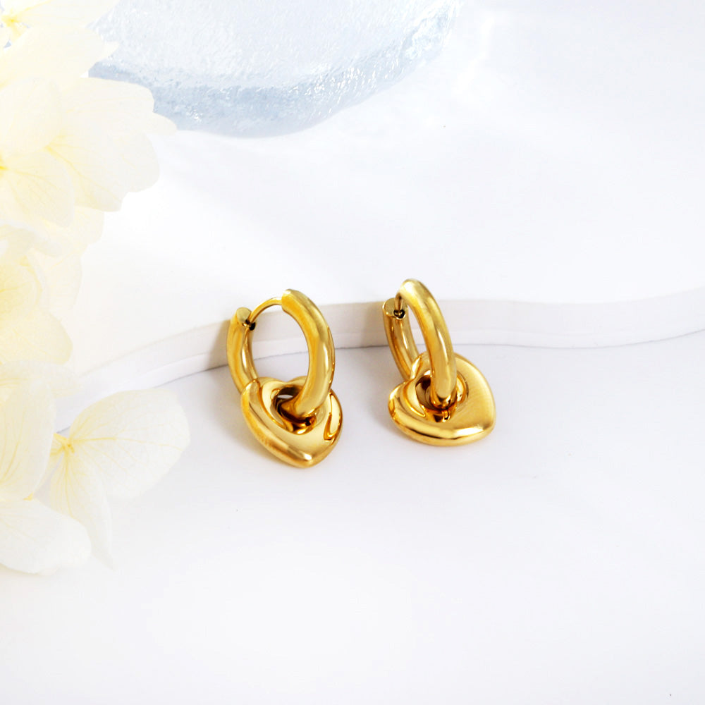 Locked Heart Stud Earrings