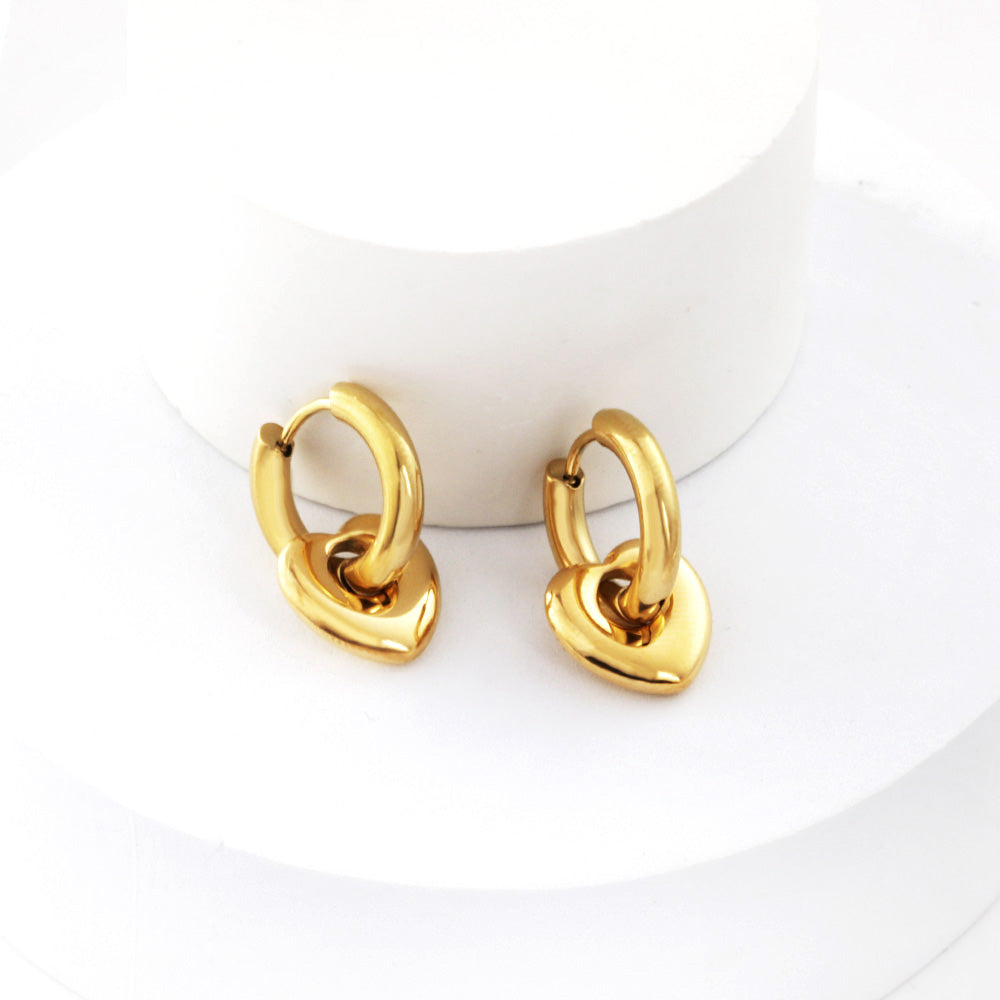 Locked Heart Stud Earrings