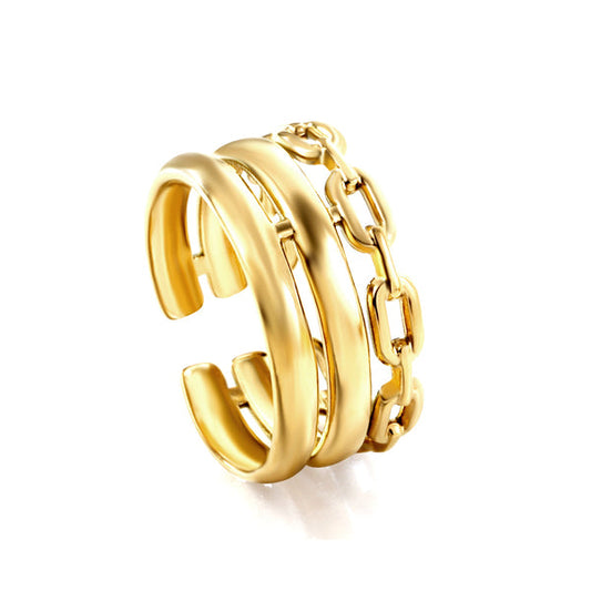 Linked Gold Chain Ring