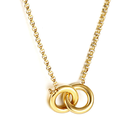 Double Circle Pendant Necklace