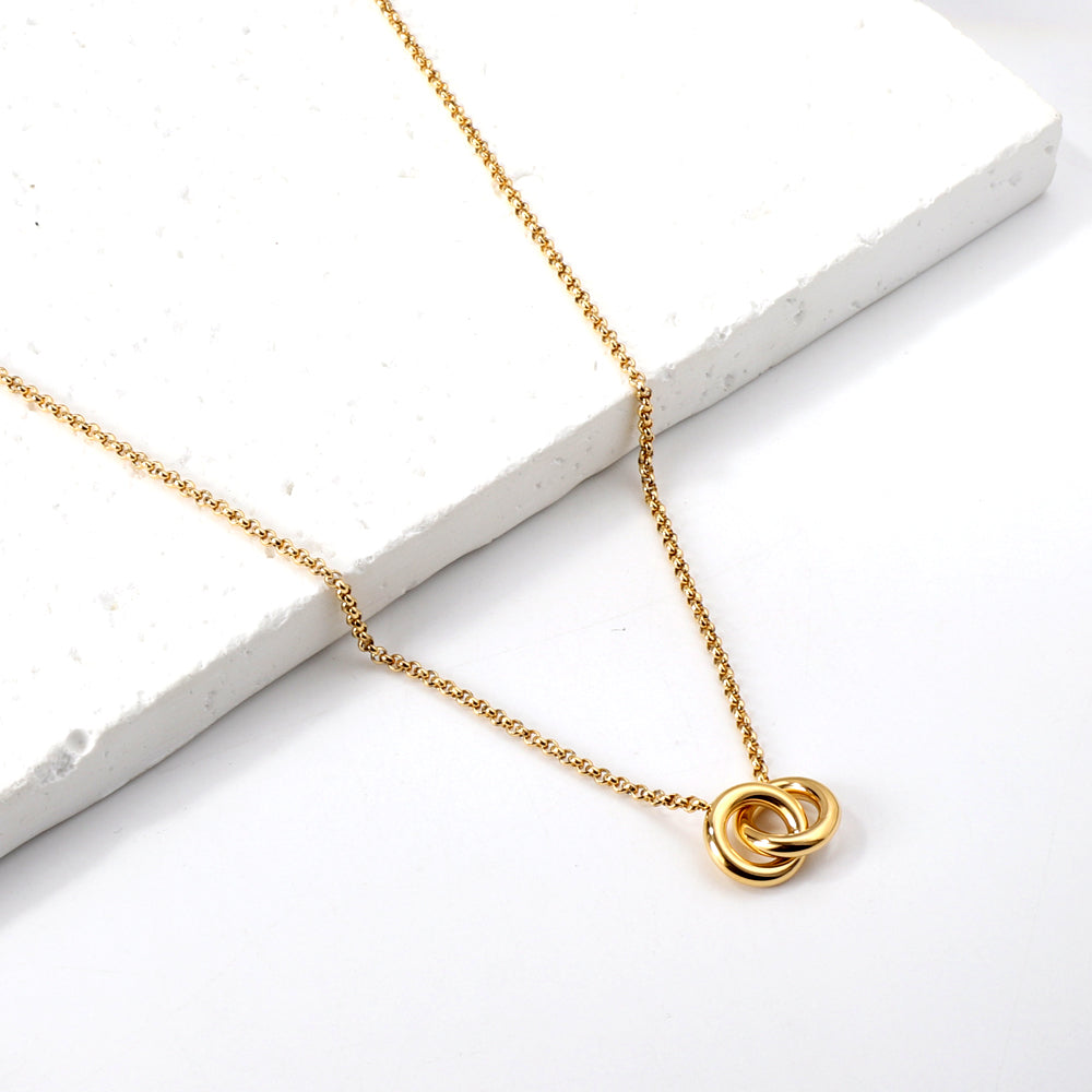 Double Circle Pendant Necklace