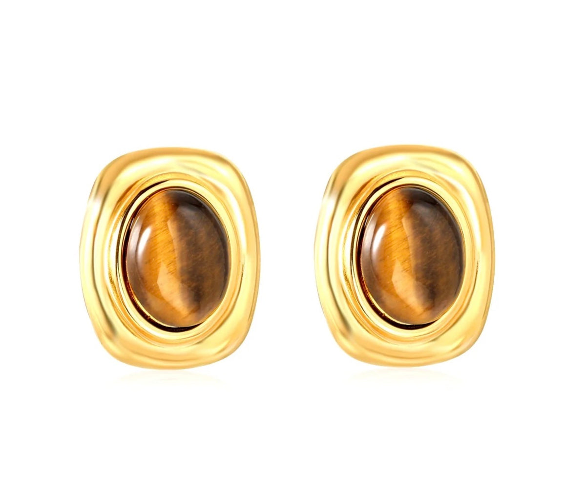 Aurelia Tiger’s Eye Studs