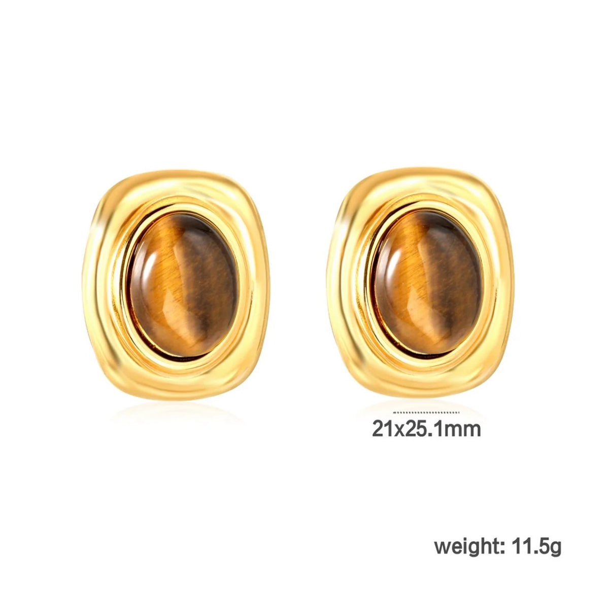 Aurelia Tiger’s Eye Studs