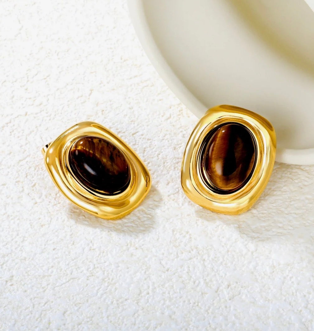 Aurelia Tiger’s Eye Studs