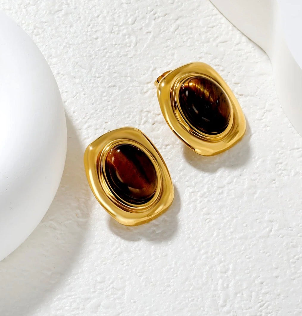 Aurelia Tiger’s Eye Studs