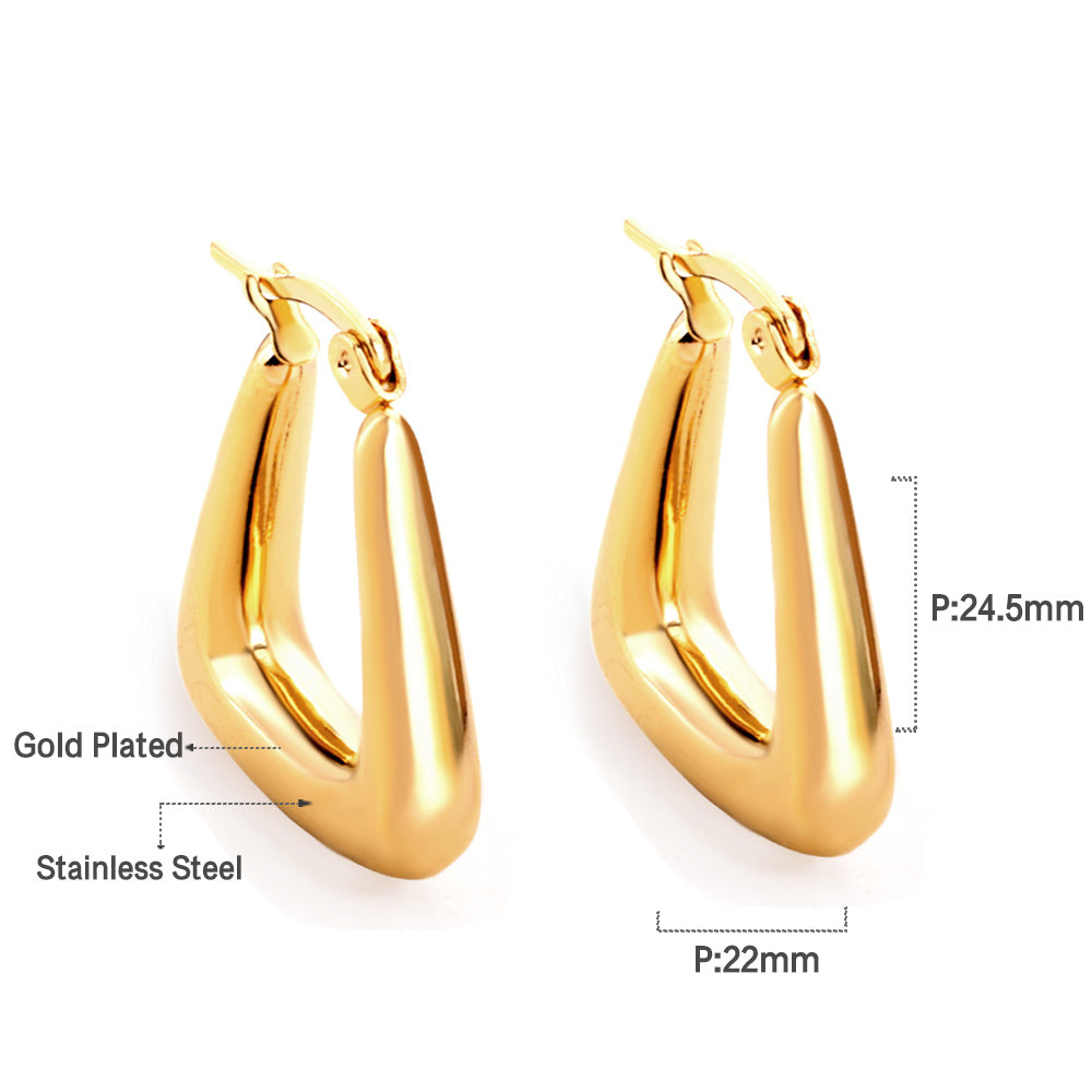 Diamond C-Hoop Studs