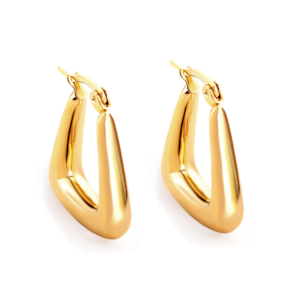 Diamond C-Hoop Studs