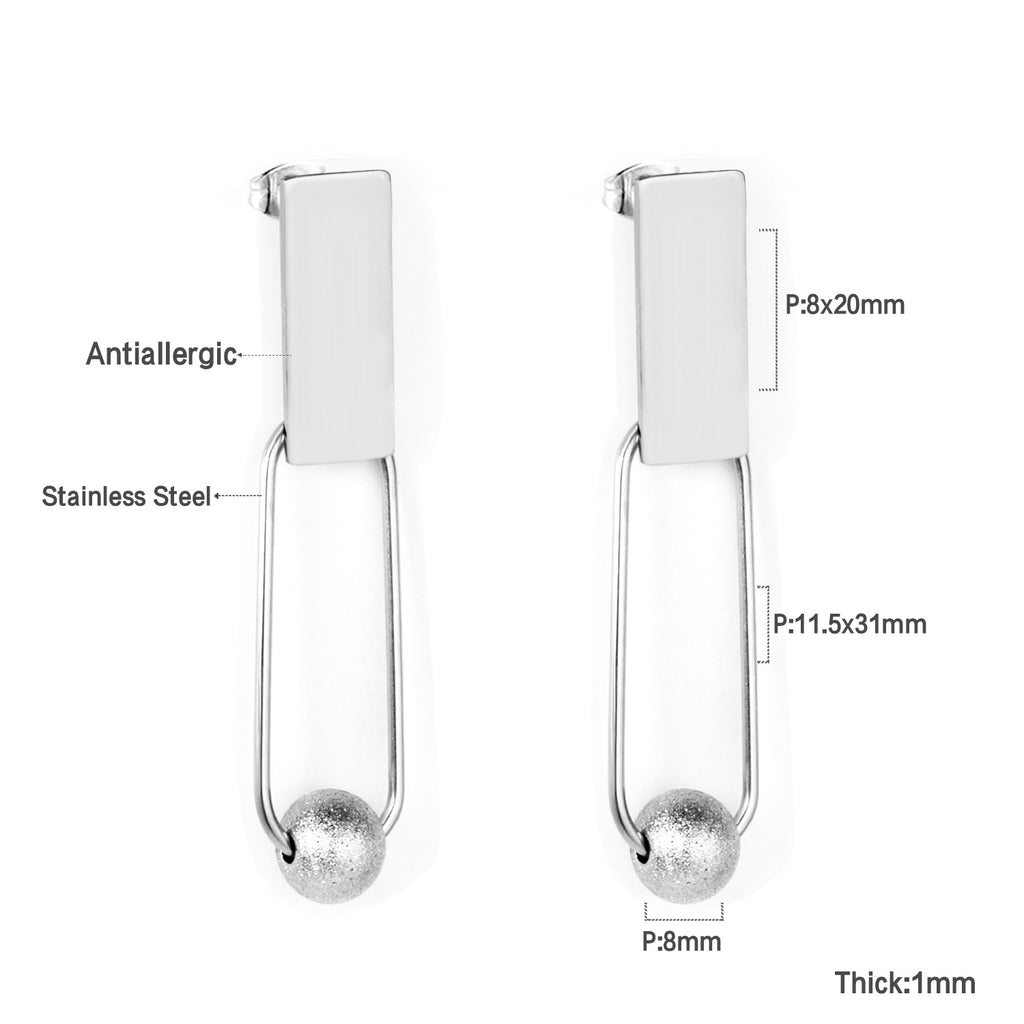 Rectangle Bead Drop Earrings