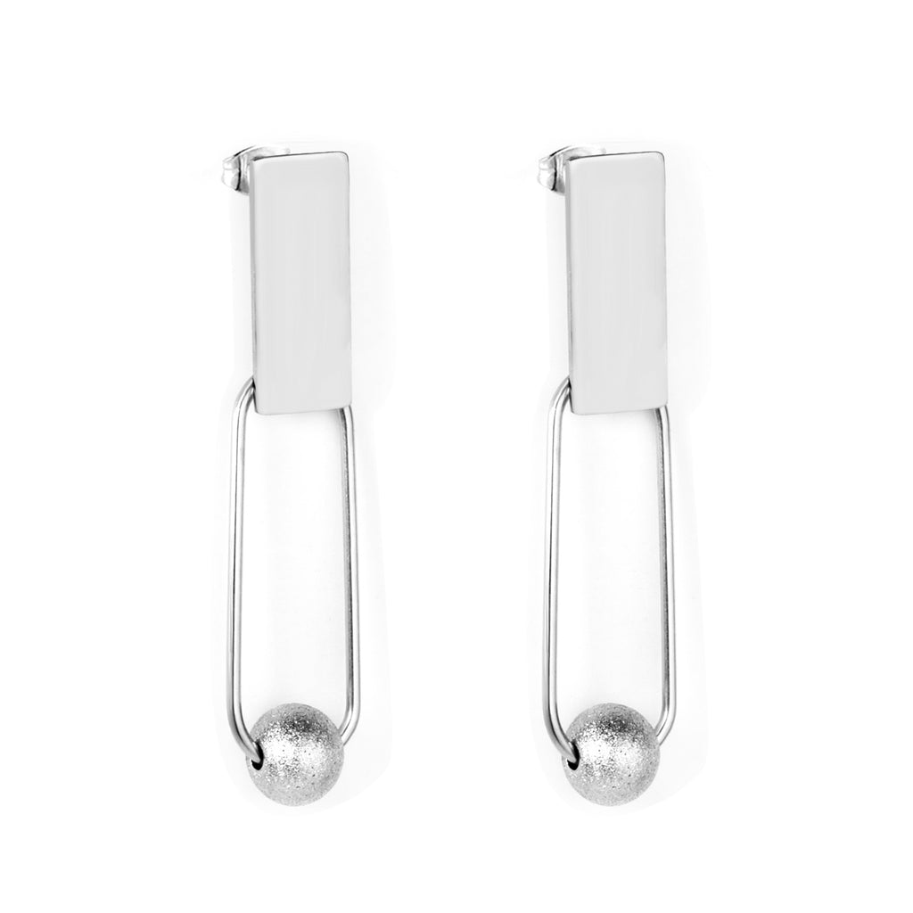 Rectangle Bead Drop Earrings