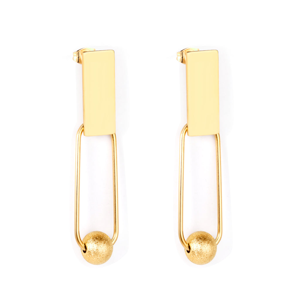 Rectangle Bead Drop Earrings