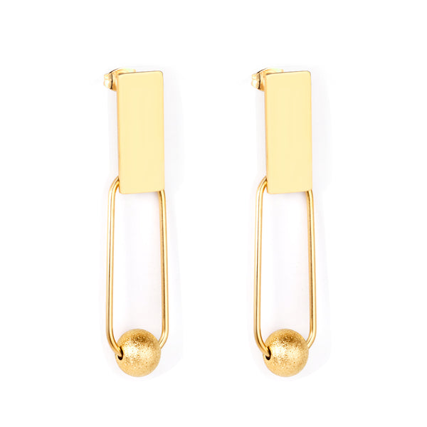 Rectangle Bead Drop Earrings