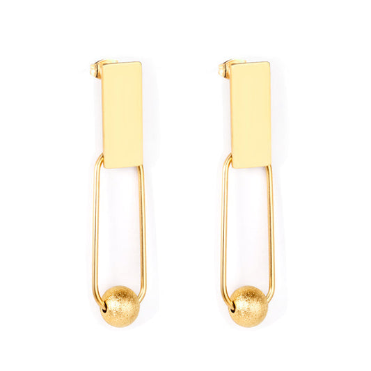 Rectangle Bead Drop Earrings