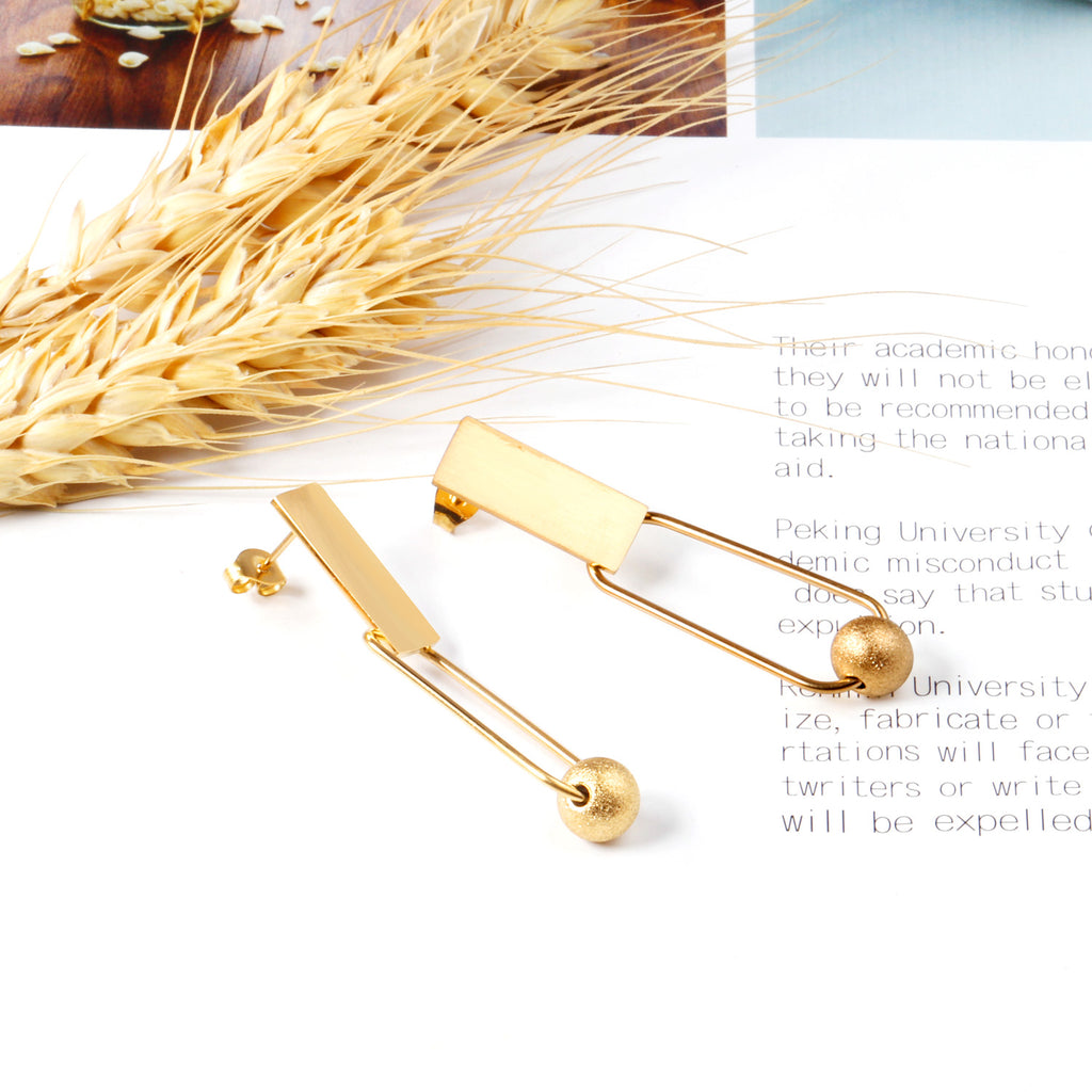 Rectangle Bead Drop Earrings