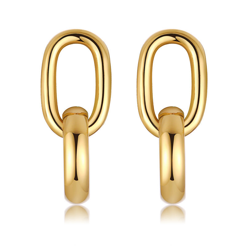 Geometric Linked Drop Earrings